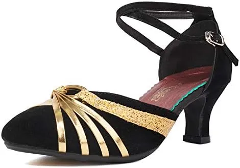DKZSYIM Women's Latin Dance Shoes Ballroom Practice Performance Dance Shoes Model DYBJ