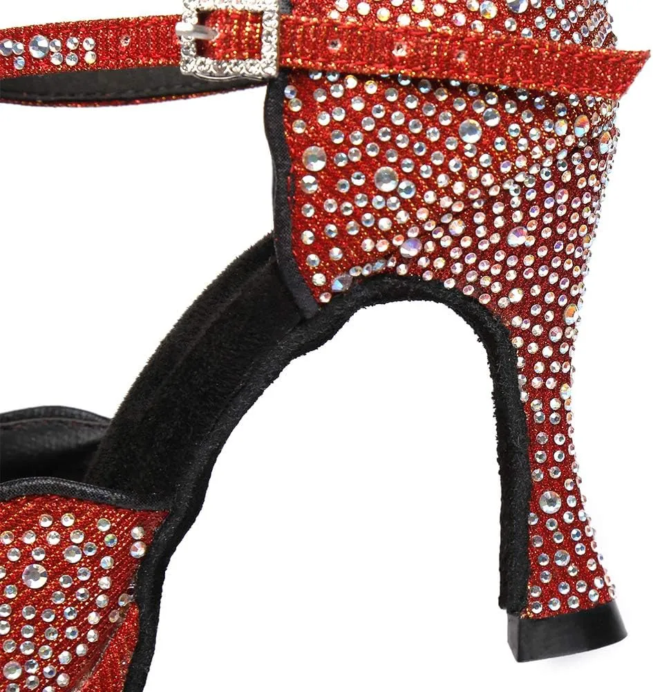 DKZSYIM Women's Latin Dance Shoes Ballroom Practice Performance Dance Shoes Model YCL391