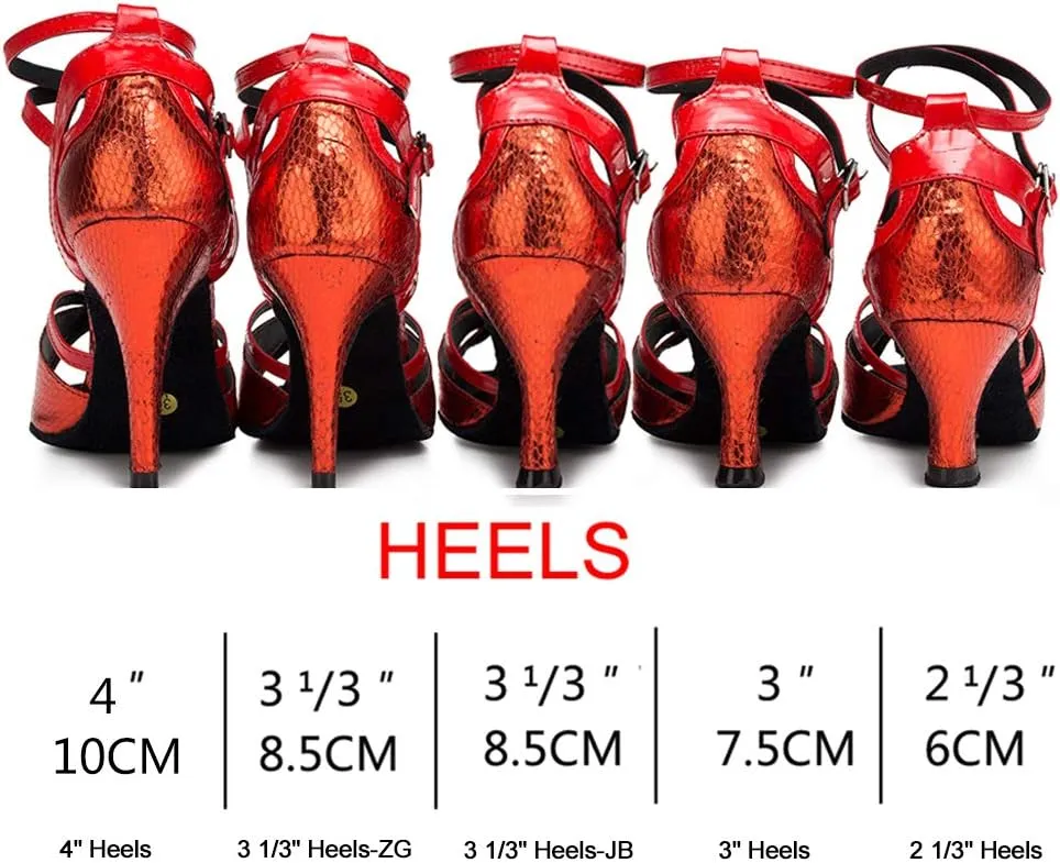 DKZSYIM Women's Satin Latin Dance Shoes Ballroom Performance Practice Dance Shoes,Model YC-D6