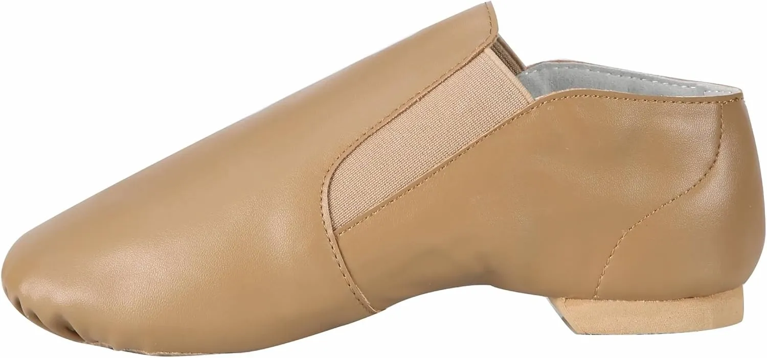 Dynadans Unisex PU Leather Upper Slip-on Jazz Shoe with Elastics for Women and Men's Dance Shoes UG