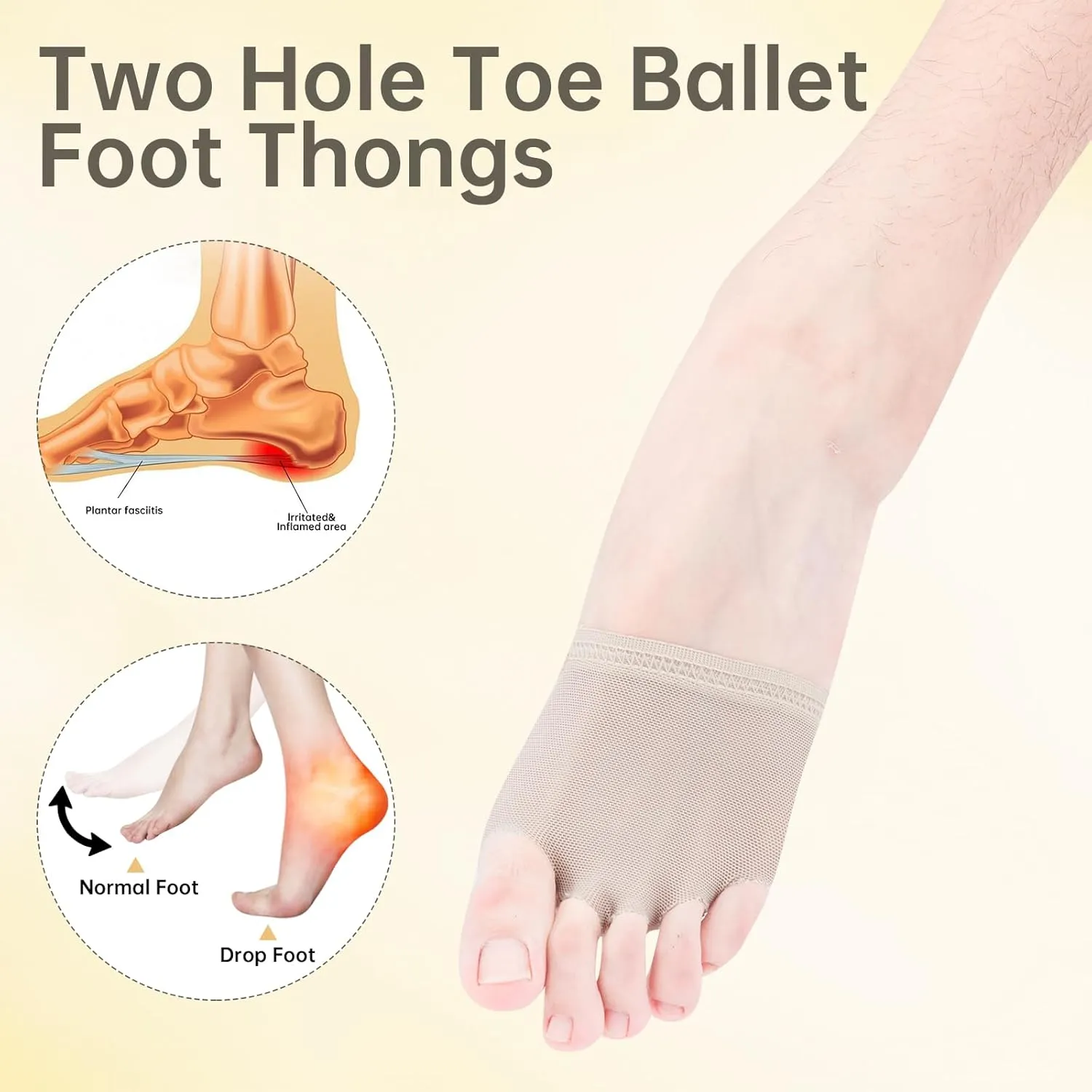Foot Undies Thongs Half Sole Dance Shoes 5 Toe Lyrical Dance Paws Pads Ballet Contemporary Dance Shoes for Women Girls