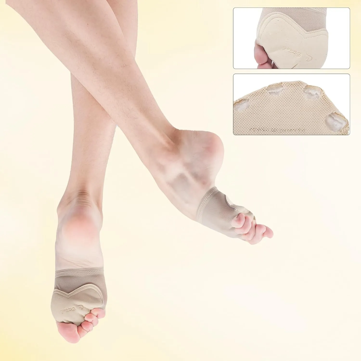 Foot Undies Thongs Half Sole Dance Shoes 5 Toe Lyrical Dance Paws Pads Ballet Contemporary Dance Shoes for Women Girls