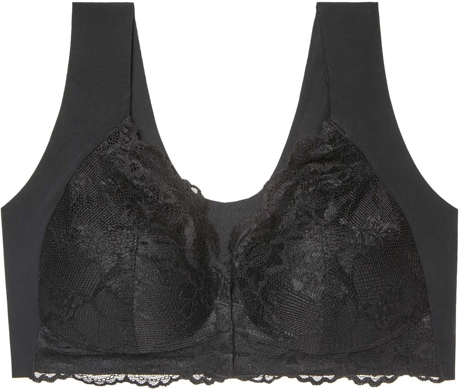 Front Closure Sports Bras for Women Comfort Push Up T Shirt Bra Wireless Lightly Lined Stretch Hides Back Fat Cami Crop Top