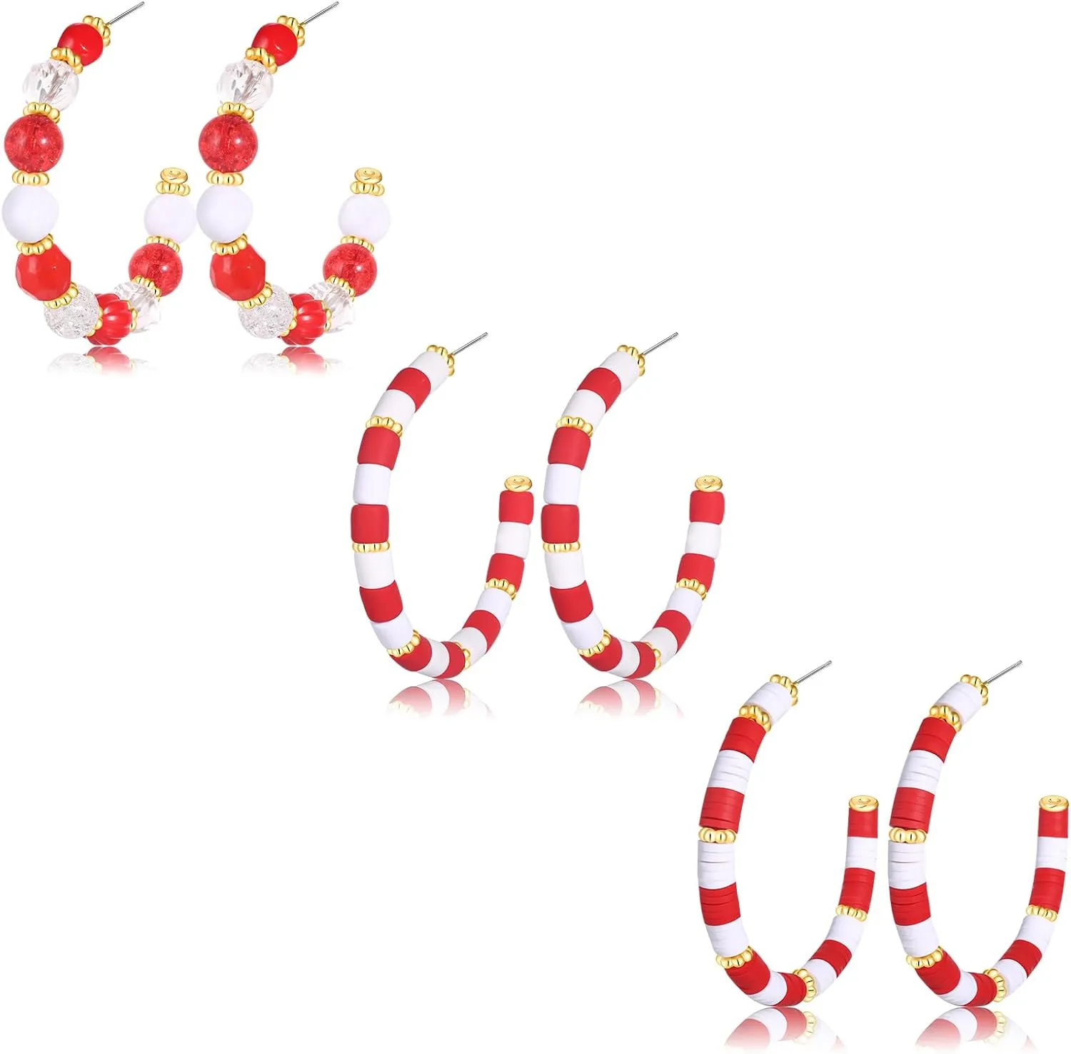 Game Day Hoop Earrings Heishi Crystal Bead Hoop Dangle Earrings Sports Football Team Spirit Game Day Earrings Jewelry Gift for Team Mom