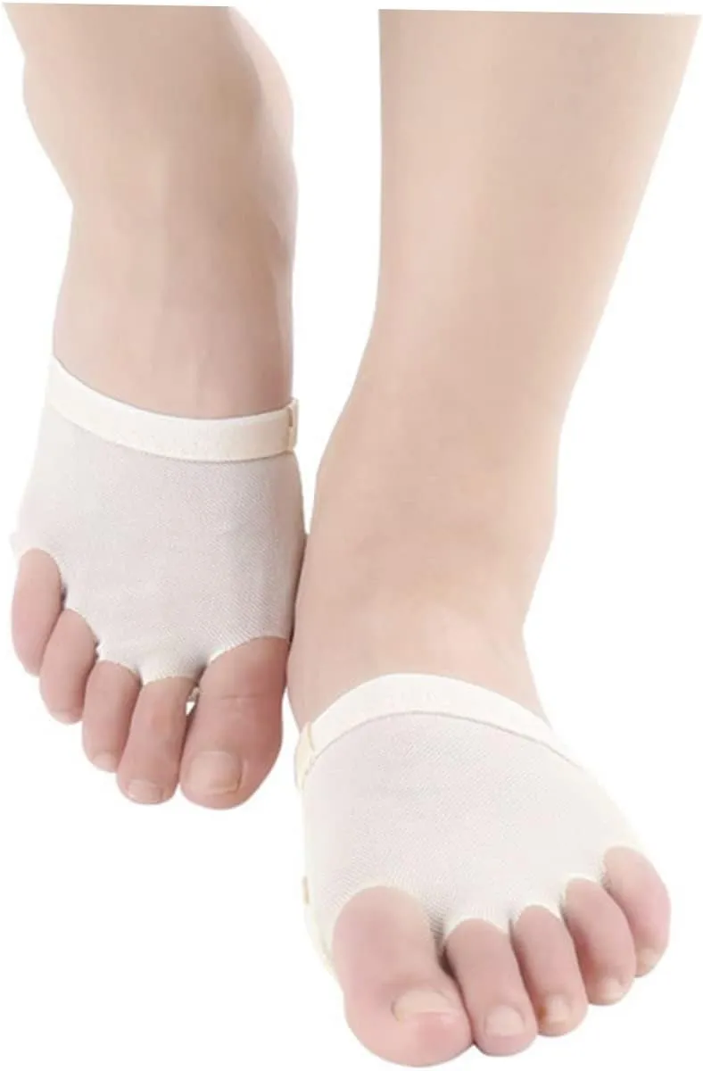Gatuida Set Belly Ballet Foot Half Palm Dance Shoes Set for Practice Comfortable Sole for Ballet Gymnastics Yoga and Contemporary Dance Beige