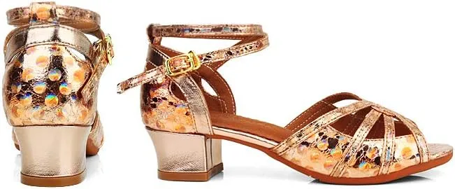 Girls Ballroom Latin Dance Shoes Glitter Party Salsa Tango SandlesModel TX53-4