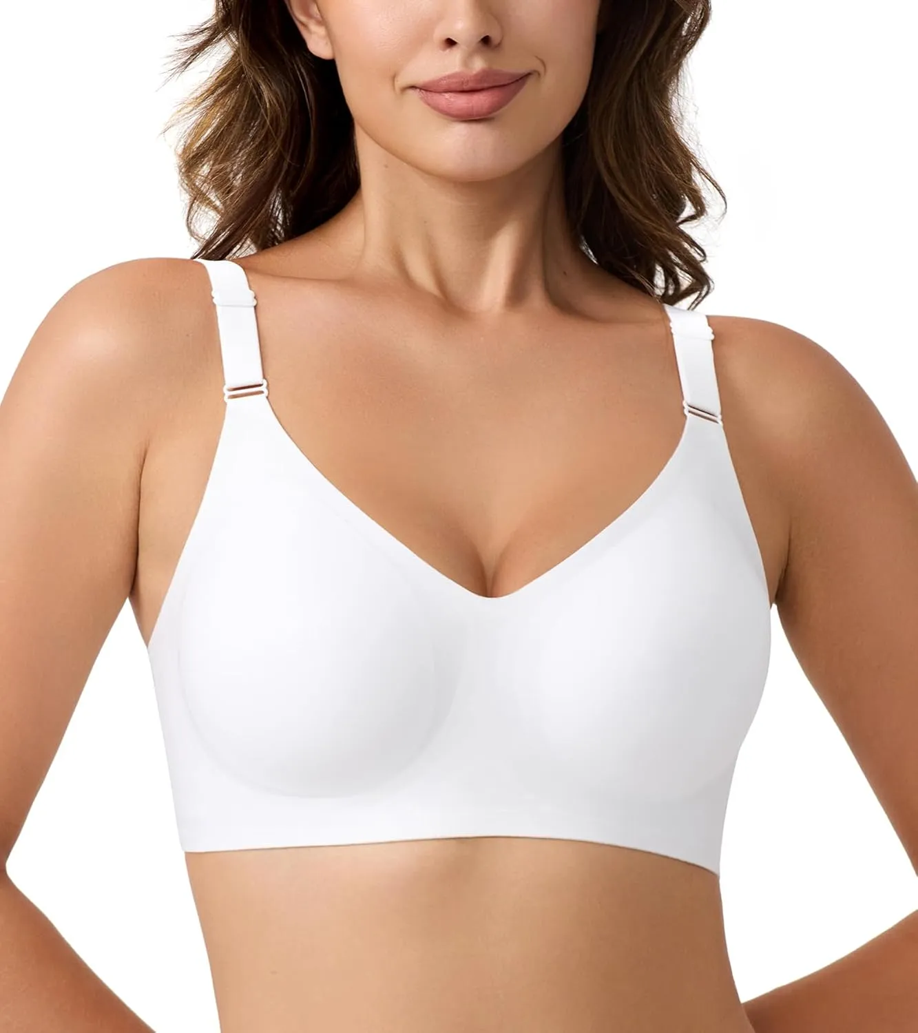 HACI Seamless Wireless Everyday Bra for Women No Underwire Bralettes V Neck U Back with Support Push Up