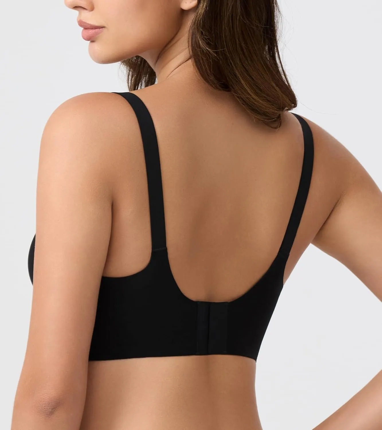 HACI Seamless Wireless Everyday Bra for Women No Underwire Bralettes V Neck U Back with Support Push Up