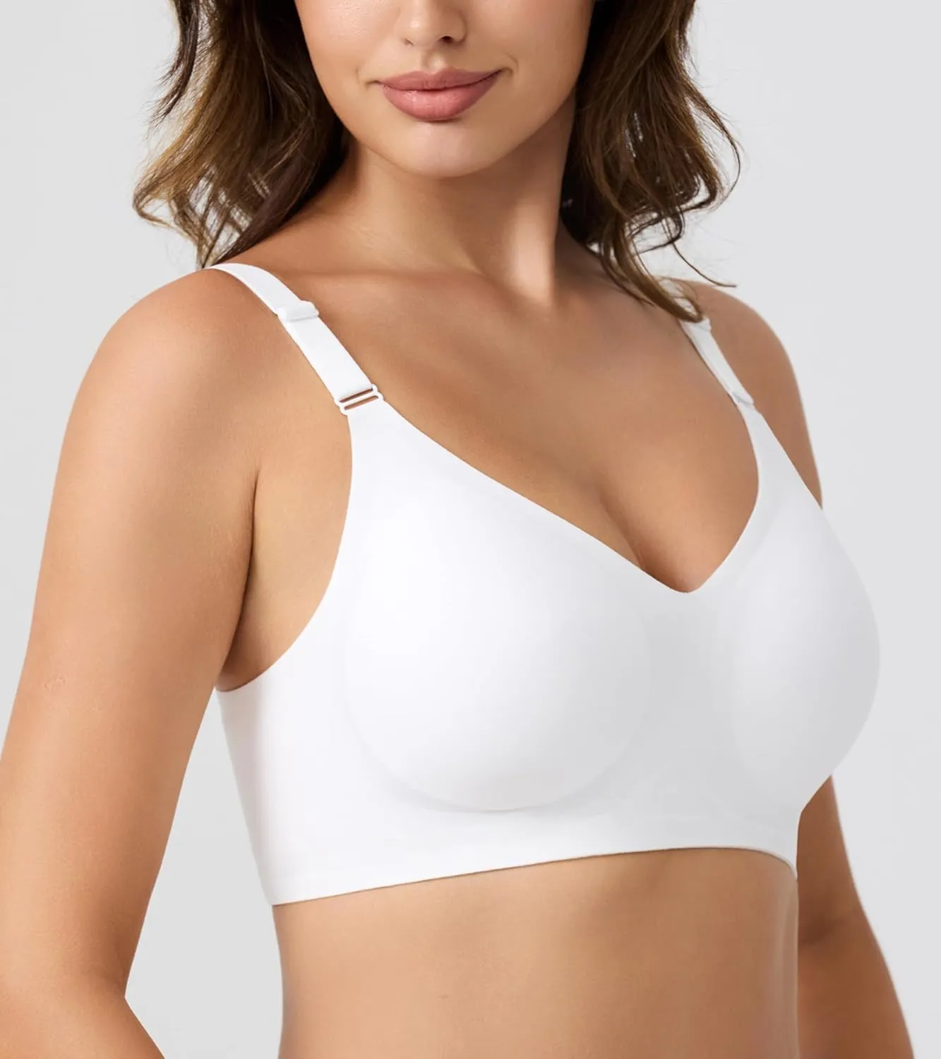 HACI Seamless Wireless Everyday Bra for Women No Underwire Bralettes V Neck U Back with Support Push Up