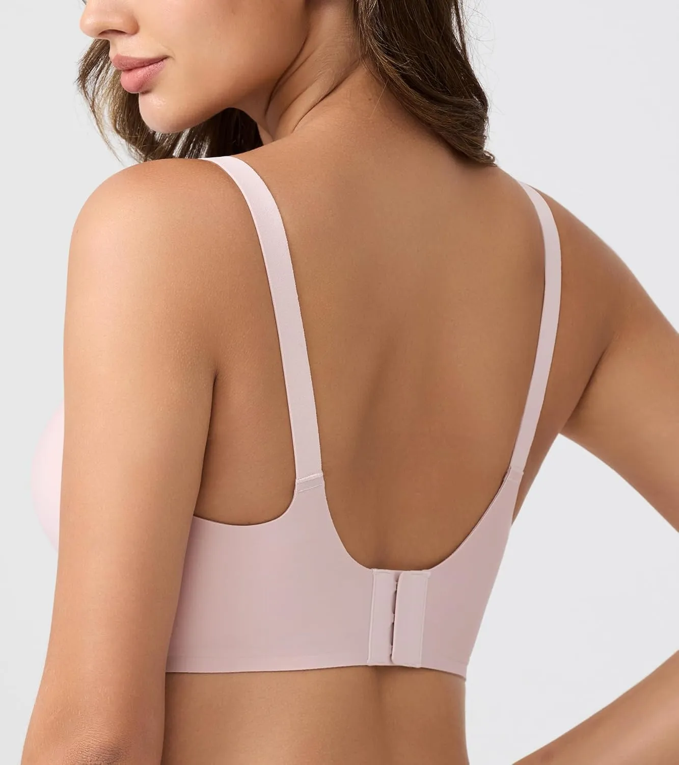 HACI Seamless Wireless Everyday Bra for Women No Underwire Bralettes V Neck U Back with Support Push Up