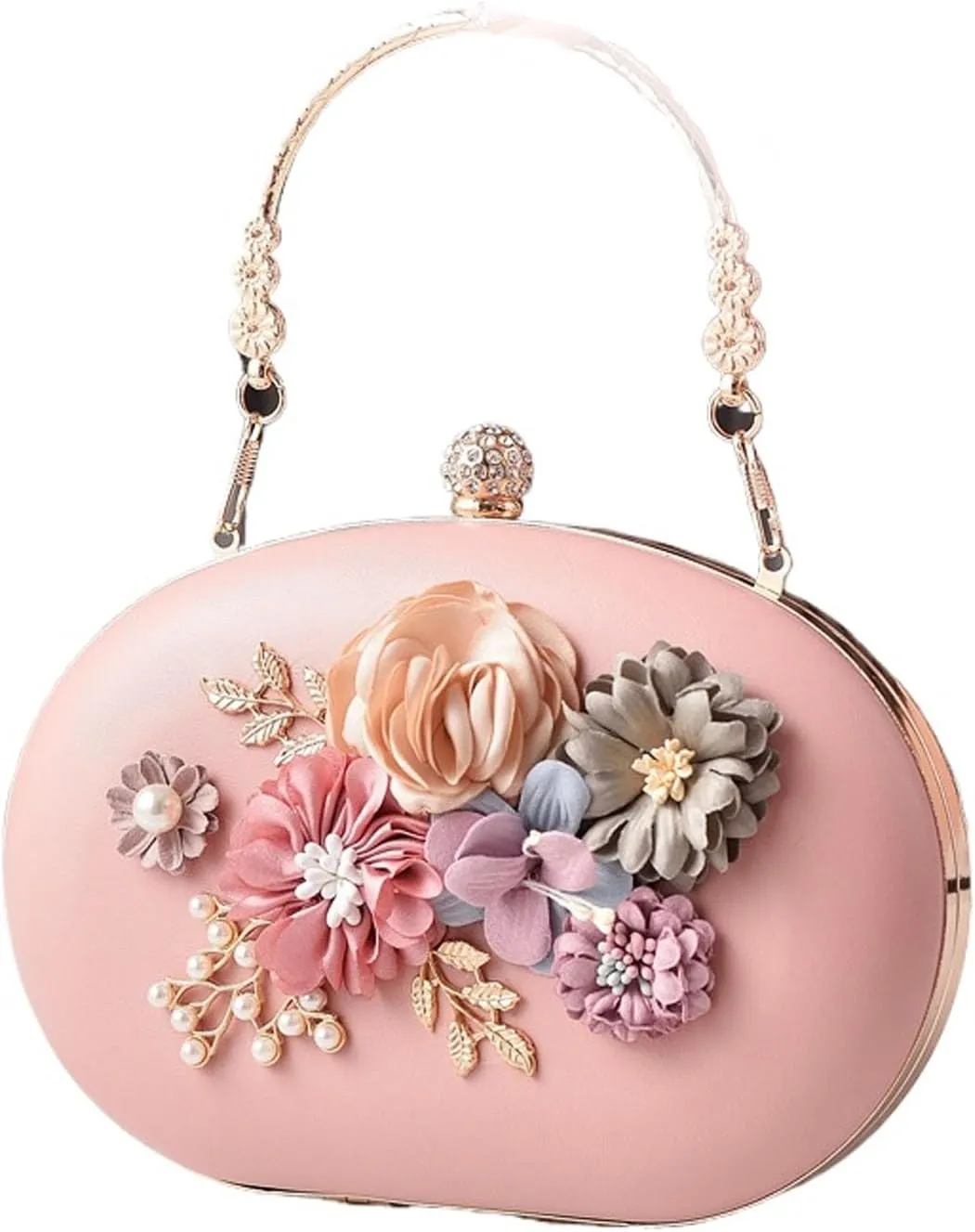 Handmade Floral Evening Bags for Women Purses and Handbags Flower Clutch Bag for Party Wedding Crossbody Bag