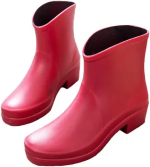 Harssidanzar Womens Ankle Rain Boots Waterproof Garden Shoes Anti-Slipping Short Rain Boots Outdoor Work Shoes HL214US