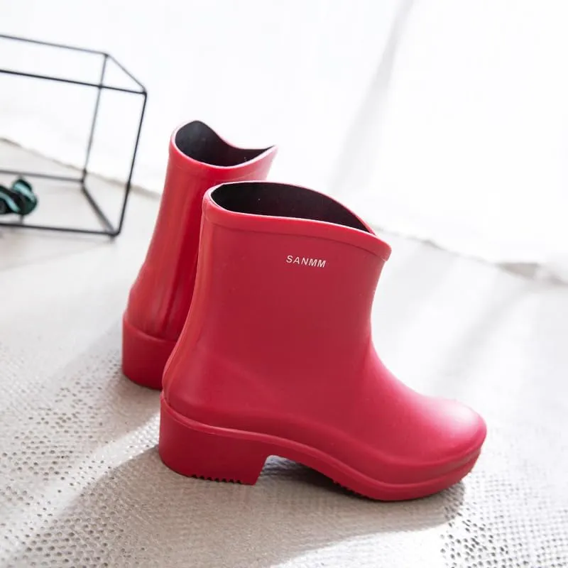 Harssidanzar Womens Ankle Rain Boots Waterproof Garden Shoes Anti-Slipping Short Rain Boots Outdoor Work Shoes HL214US