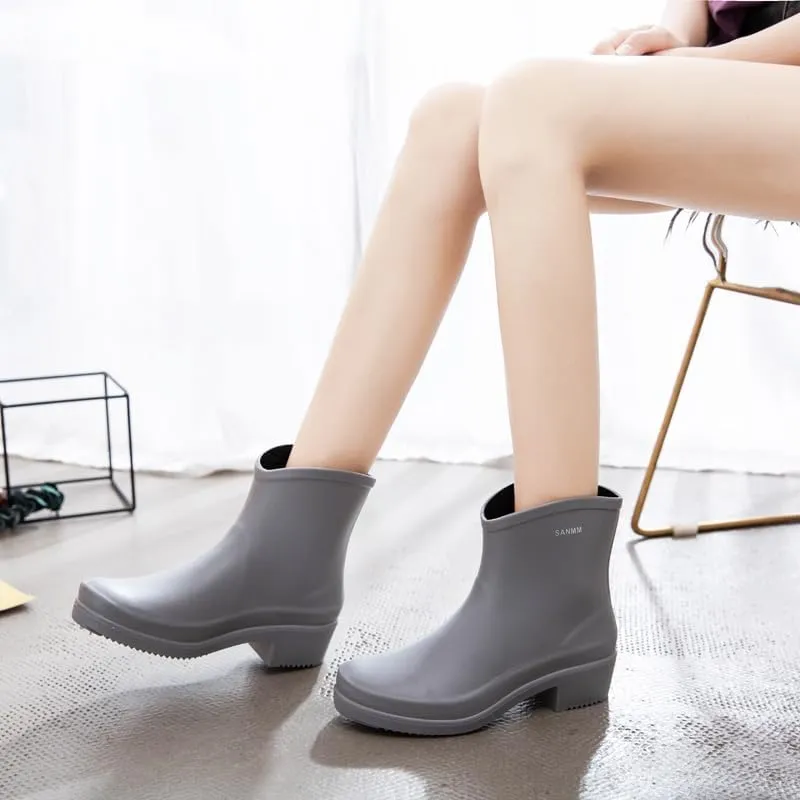 Harssidanzar Womens Ankle Rain Boots Waterproof Garden Shoes Anti-Slipping Short Rain Boots Outdoor Work Shoes HL214US