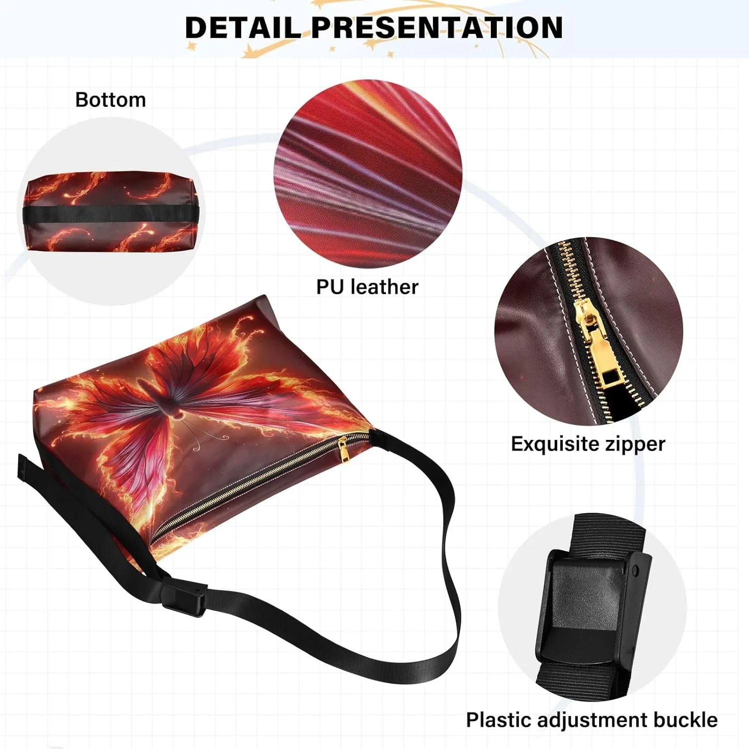 Head of a Zebra Leather Shoulder Bag, Cross Body Shoulder Bag for Men, Pu Leather Shoulder Bag