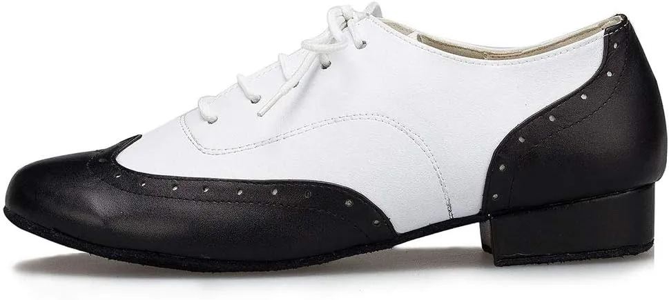 HIPPOSEUS Men's Ballroom Dance Shoes Suede Sole Low Heel 1" Latin Tango Morden Rumba Social Dance Shoes