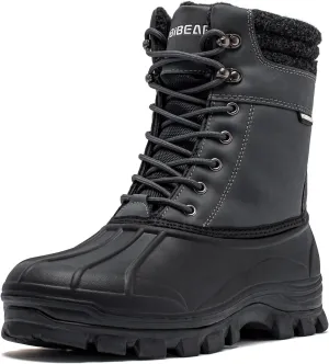 HOBIBEAR Men's Snow Boots Insulated Waterproof Warm Fur Lined Hiking Winter Snow Boots for Outdoor