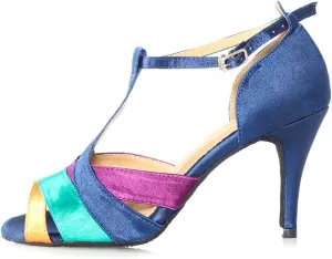 HROYL New Ballroom Dance Shoes Women Latin Dance Sandles Women Tango Salsa Performance Weding Dance Shoes,Model YCL019