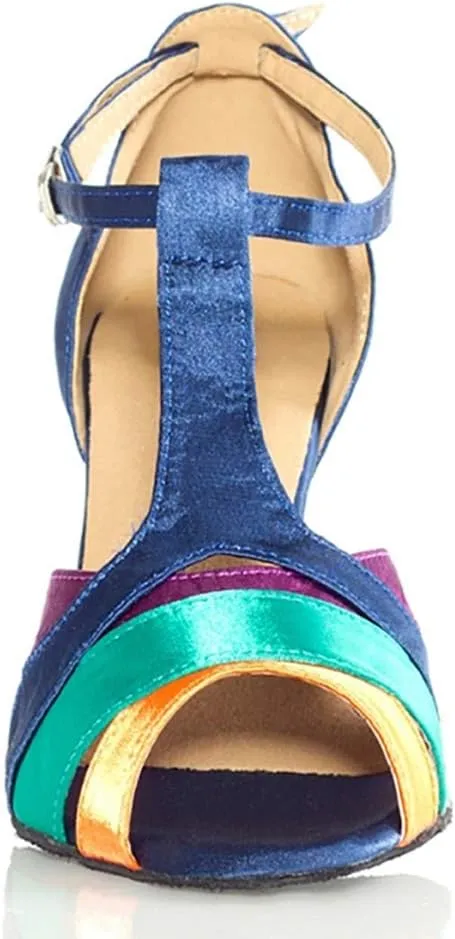 HROYL New Ballroom Dance Shoes Women Latin Dance Sandles Women Tango Salsa Performance Weding Dance Shoes,Model YCL019