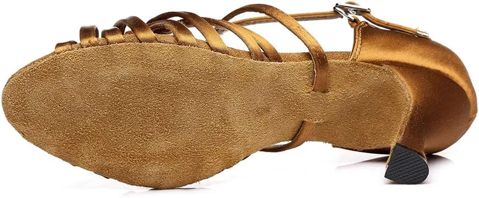 HROYL New Ballroom Dance Shoes Women Latin Dance Sandles Women Tango Salsa Performance Weding Dance Shoes,Model YCL378