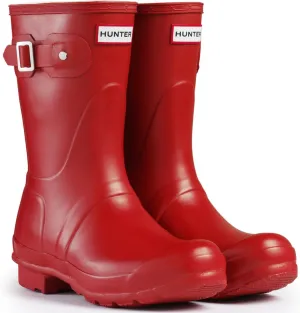 Hunter Women's Boots Original Short Snow Rain Boots Water Boots Unisex - Red - 8
