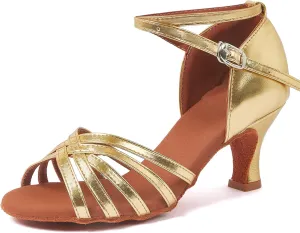 iCKER Womens Latin Dance Shoes Heeled Ballroom Salsa Tango Party Sequin Dance Shoes
