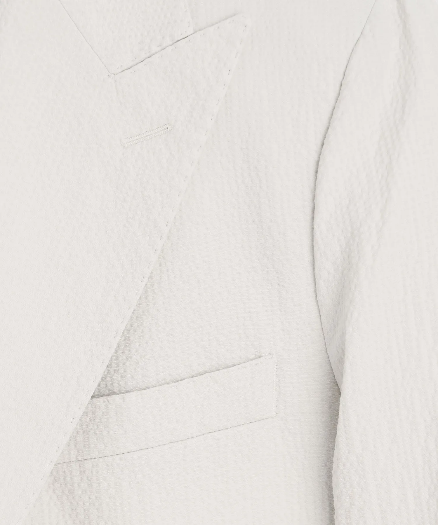 Italian Seersucker Double-Breasted Suit Jacket