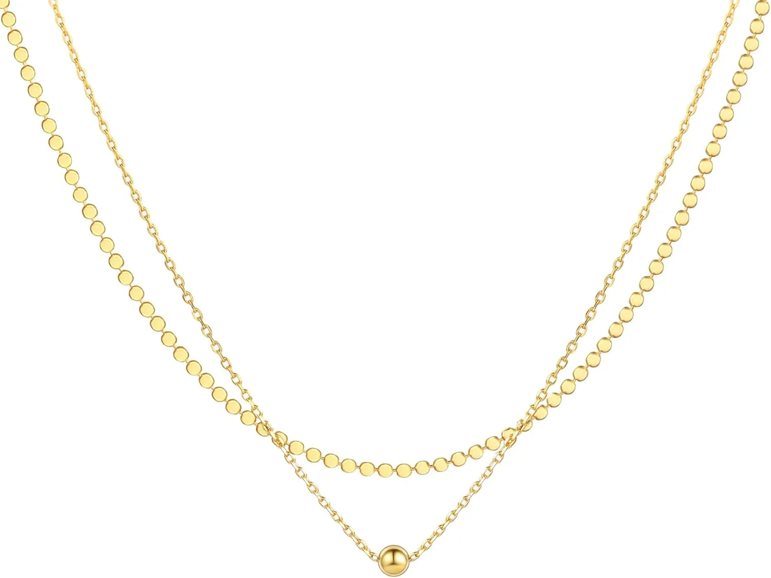 JINEAR Dainty Gold Necklace for Women14K Gold Bow Pealr Necklace Heart Interlock Necklace Gold Teardrop Pendant Necklace Simple Choker Necklaces Jewelry Gifts