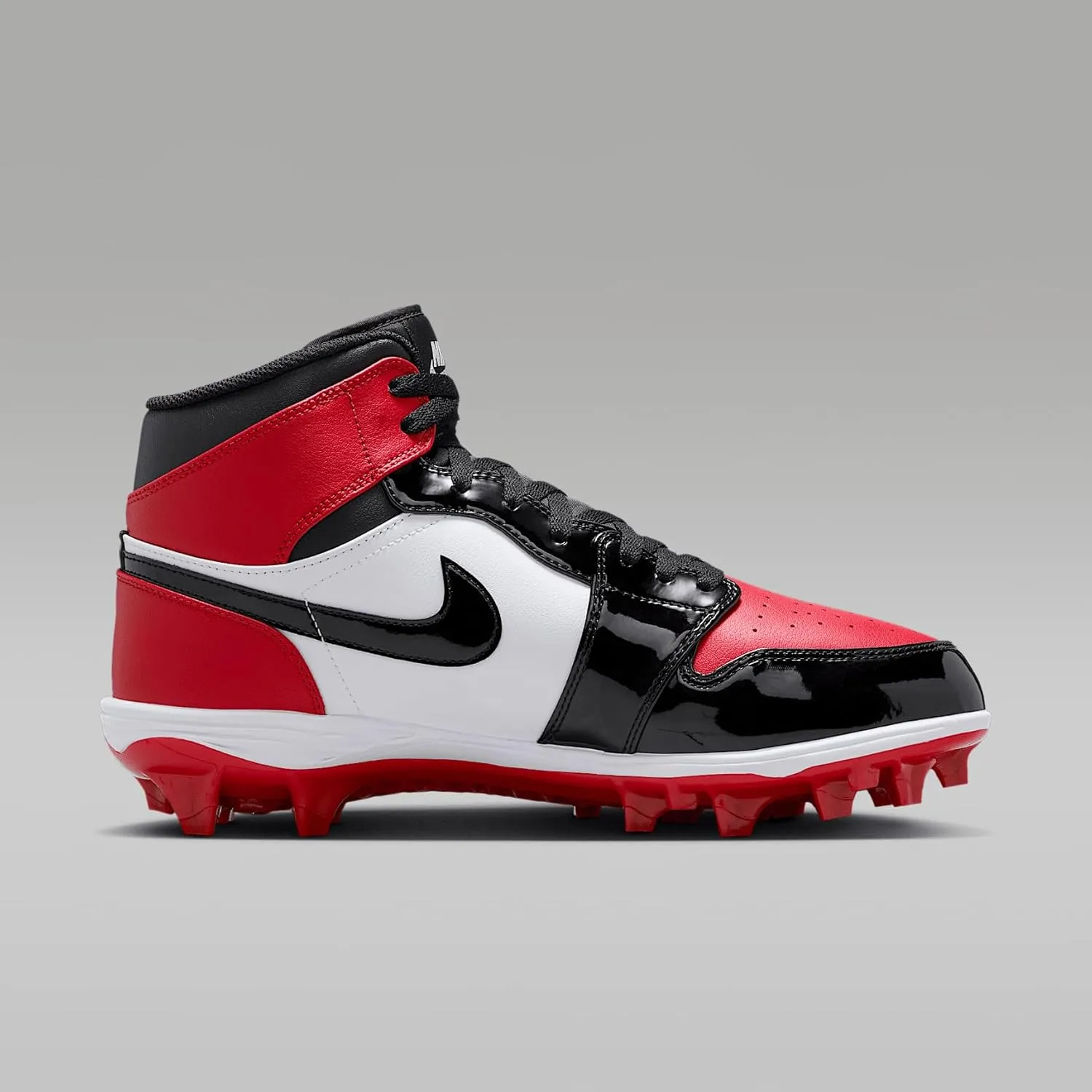 Jordan 1 Mid TD Men's Football Cleat (FJ6805-601, Gym Red/White/Black)