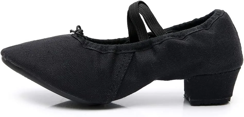 JUODVMP Canvas Jazz Slip-On Dance Shoes for Adult Women,Model MFFBJSX