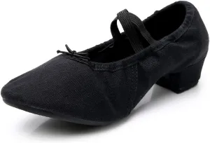 JUODVMP Canvas Jazz Slip-On Dance Shoes for Adult Women,Model MFFBJSX