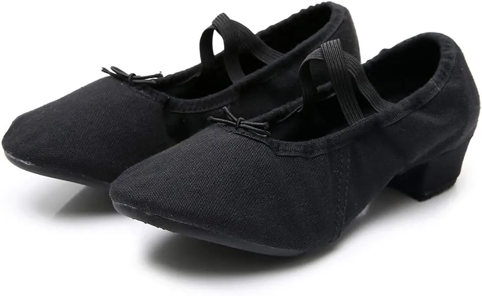 JUODVMP Canvas Jazz Slip-On Dance Shoes for Adult Women,Model MFFBJSX