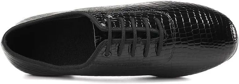 JUODVMP Women Ballroom Dance Shoes Leather Lace-up Latin Modern Salsa Dance Practice Teaching Performance Model STW