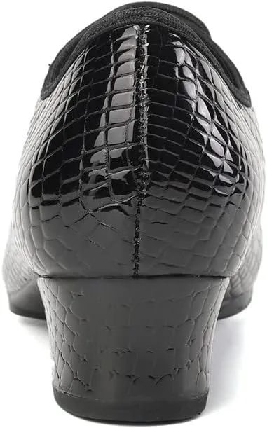 JUODVMP Women Ballroom Dance Shoes Leather Lace-up Latin Modern Salsa Dance Practice Teaching Performance Model STW