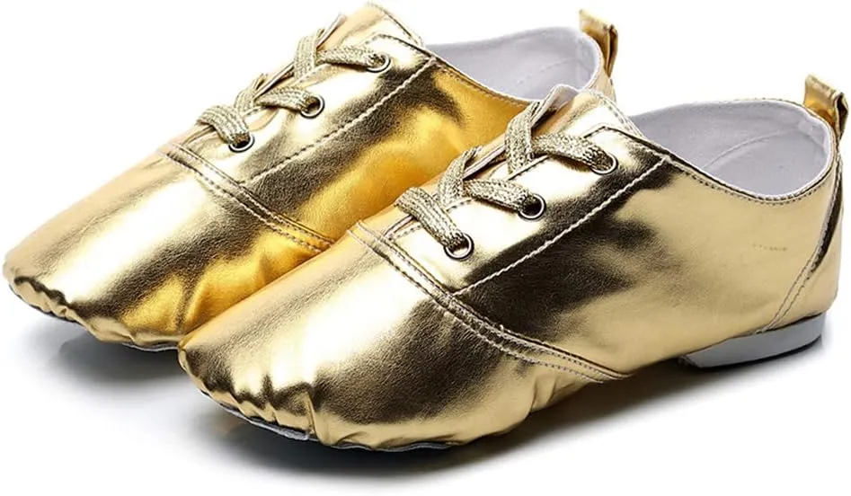 JUODVMP Women's Boot Jazz Shoes Leather Upper and Suede Split Sole Jazz Ballet Yoga Dance Shoes,Model TJGDBPUJS