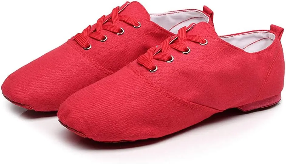 JUODVMP Women's Breathable Canvas Jazz Dance Shoes Lady Latin Yoga Ballroom Dance Shoes,Model TJDBFBJS