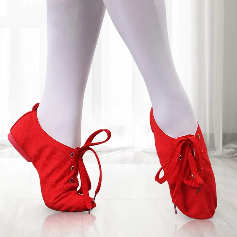JUODVMP Women's Breathable Canvas Jazz Dance Shoes Lady Latin Yoga Ballroom Dance Shoes,Model TJDBFBJS