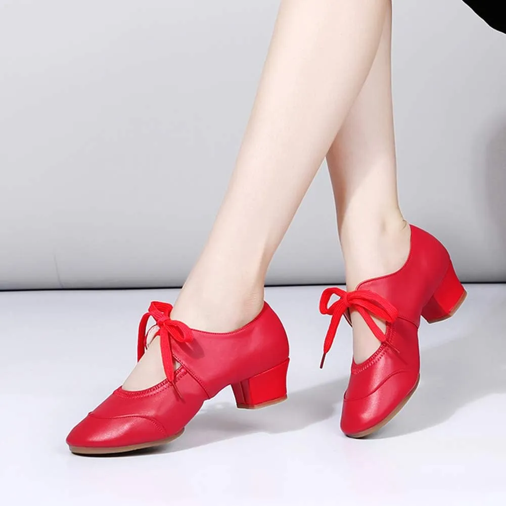 JUODVMP Women's Latin Dance Shoes Professional Practice Ballroom Square Dance Shoes for Women,Model YMJ215