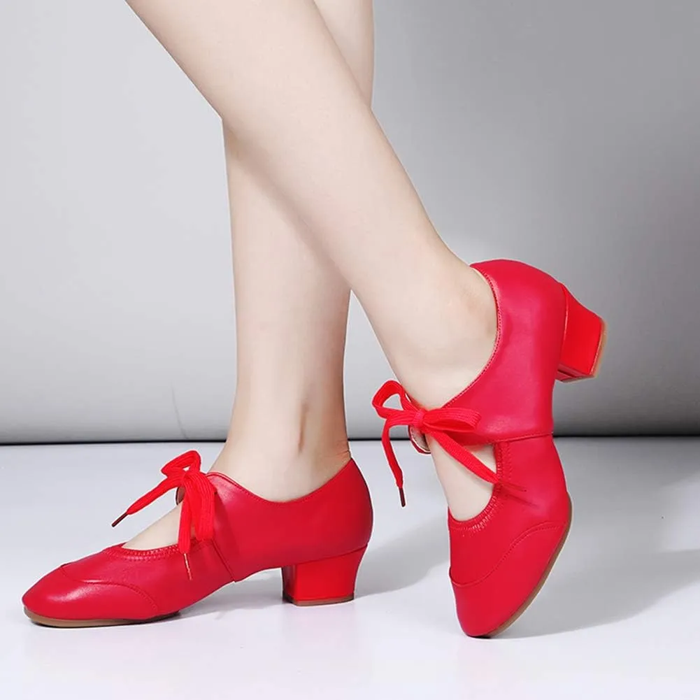 JUODVMP Women's Latin Dance Shoes Professional Practice Ballroom Square Dance Shoes for Women,Model YMJ215