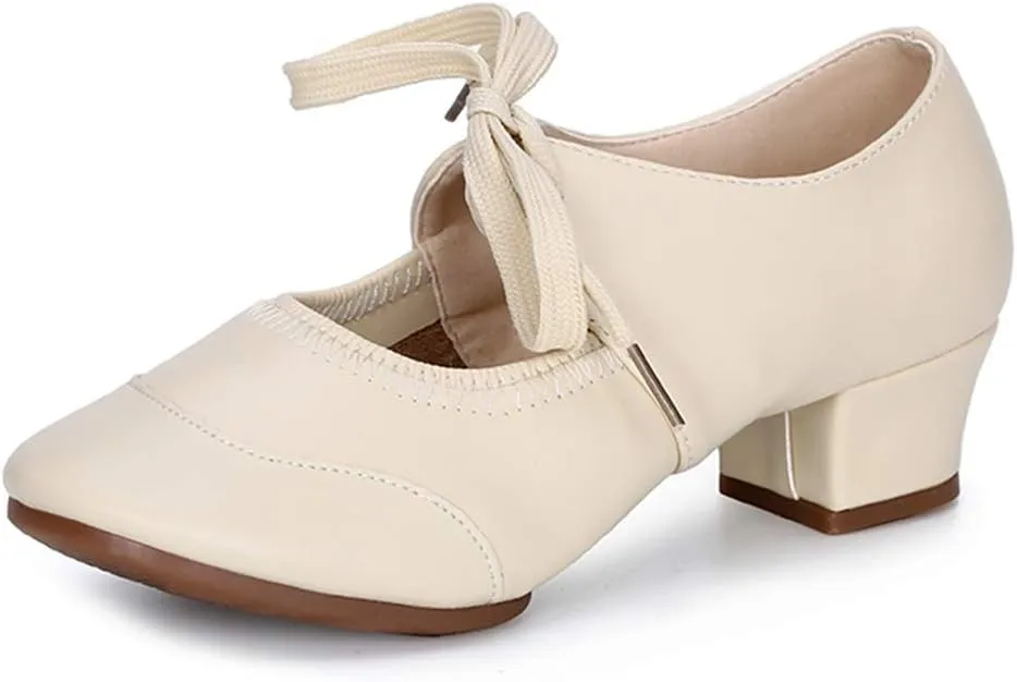 JUODVMP Women's Latin Dance Shoes Professional Practice Ballroom Square Dance Shoes for Women,Model YMJ215