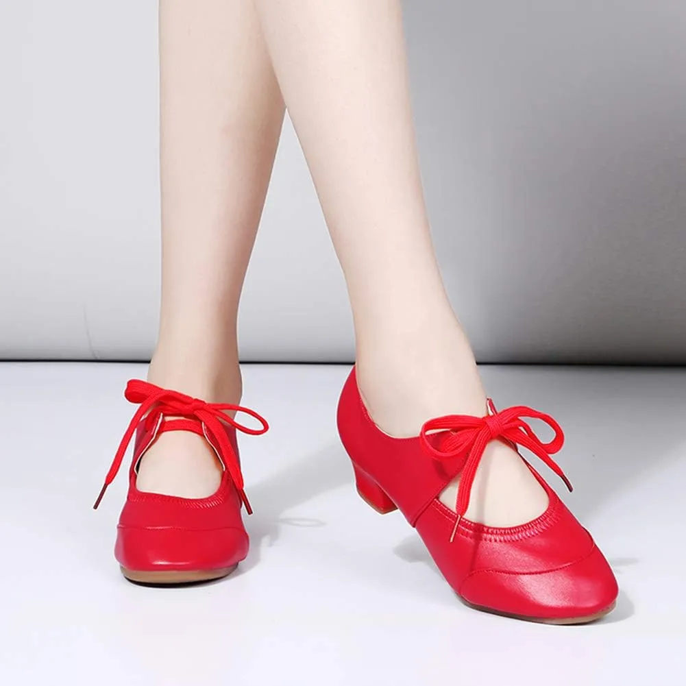JUODVMP Women's Latin Dance Shoes Professional Practice Ballroom Square Dance Shoes for Women,Model YMJ215