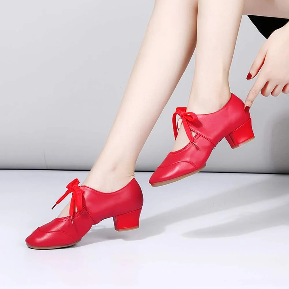 JUODVMP Women's Latin Dance Shoes Professional Practice Ballroom Square Dance Shoes for Women,Model YMJ215