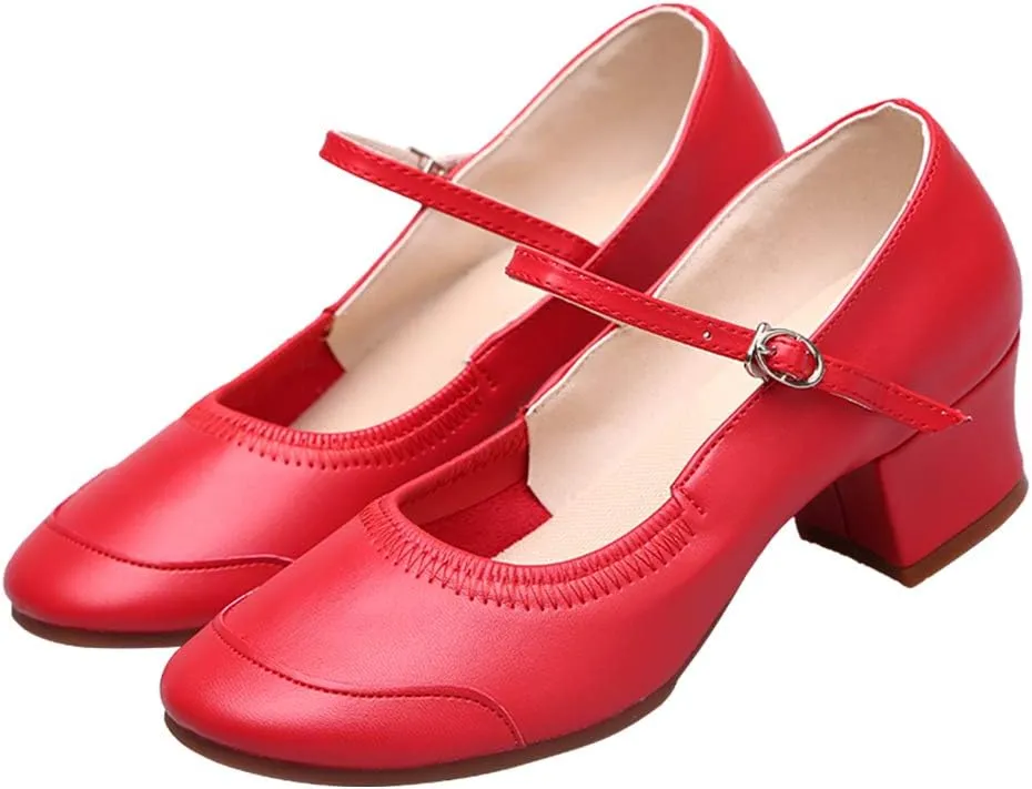 JUODVMP Women's Latin Dance Shoes Professional Practice Ballroom Square Dance Shoes for Women,Model YMJ215