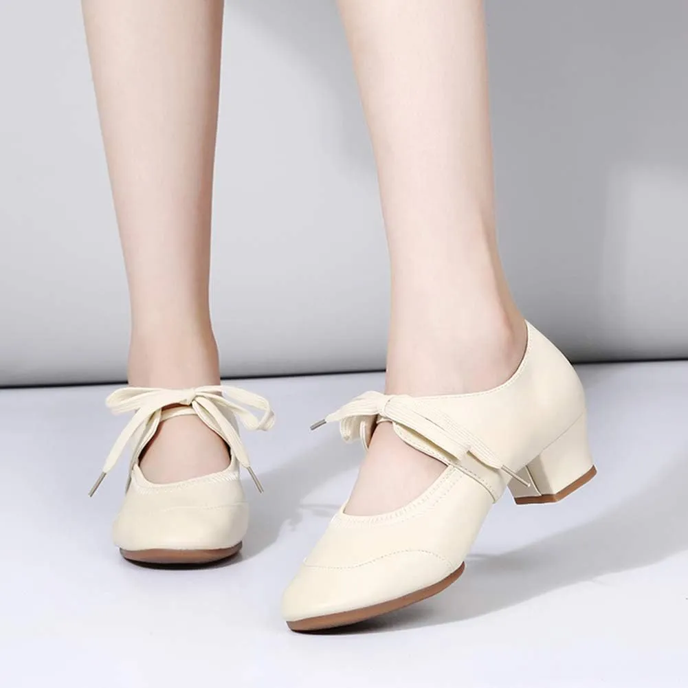 JUODVMP Women's Latin Dance Shoes Professional Practice Ballroom Square Dance Shoes for Women,Model YMJ215
