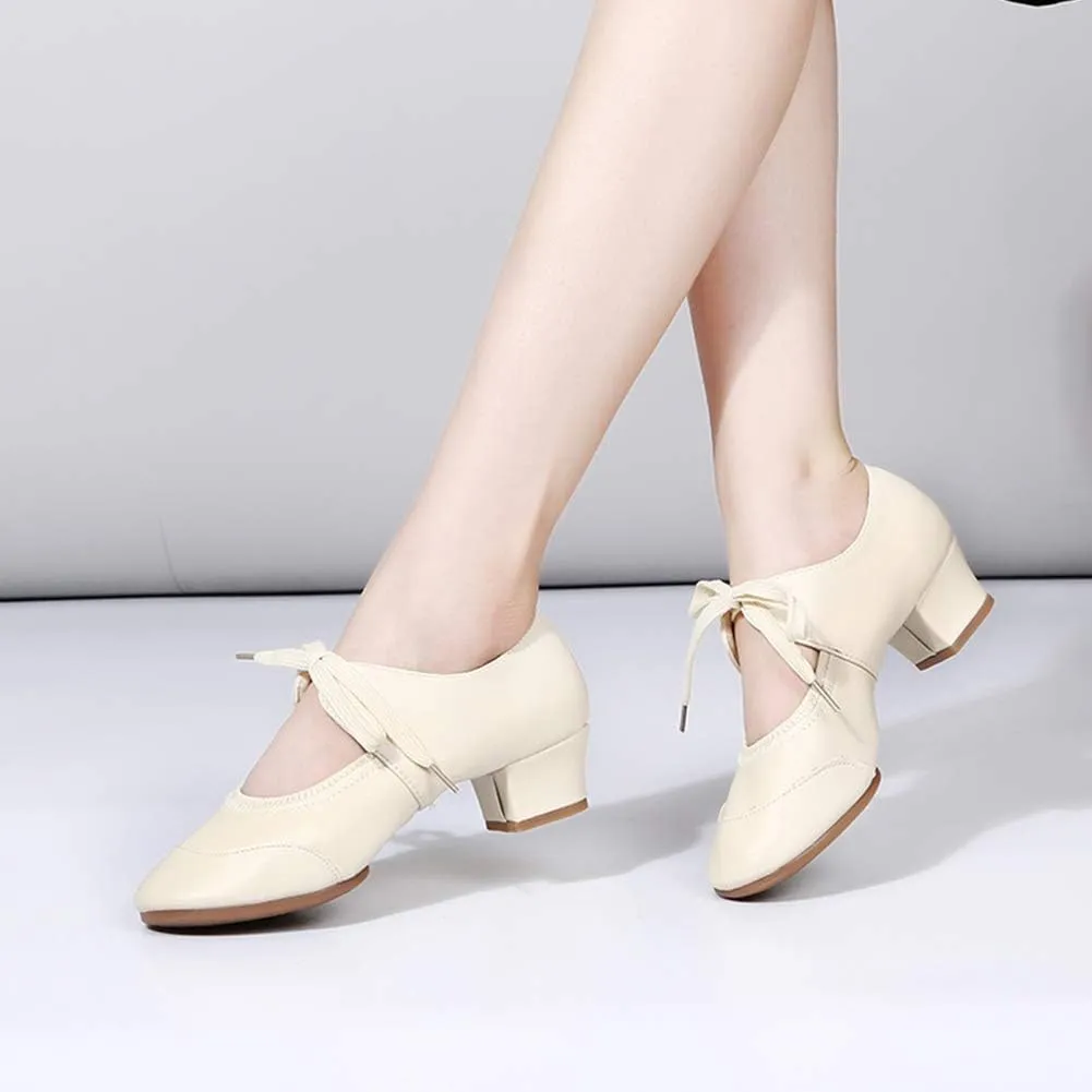 JUODVMP Women's Latin Dance Shoes Professional Practice Ballroom Square Dance Shoes for Women,Model YMJ215