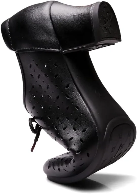 JUODVMP Women's Leather Cut Out Lace Up Ballroom Latin Salsa Dance Shoes Model 406