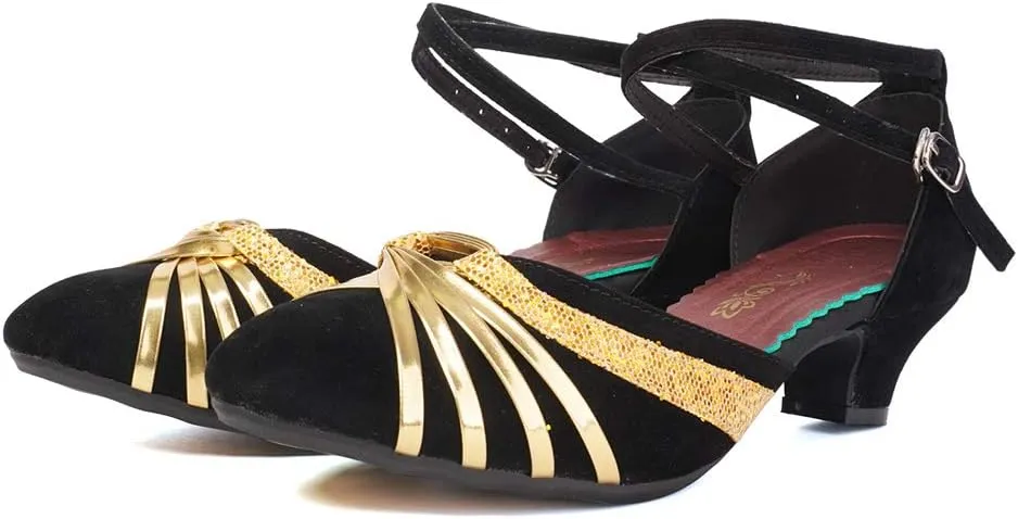 JUODVMP Women's Standard Latin Dance Shoes Professional Ballroom Performance Character Wedding Shoes for Women,DYBJ