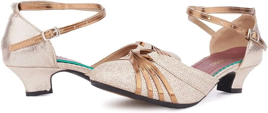JUODVMP Women's Standard Latin Dance Shoes Professional Ballroom Performance Character Wedding Shoes for Women,DYBJ
