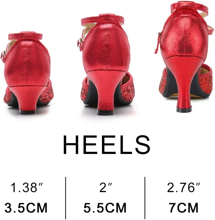 JUODVMP Women's Standard Latin Dance Shoes Professional Ballroom Performance Character Wedding Shoes for Women,DYBJ