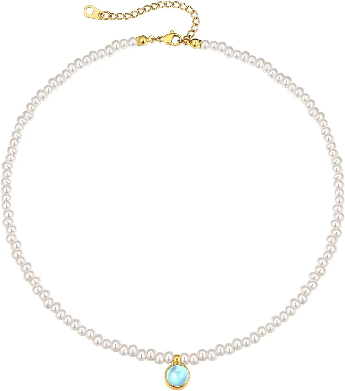 KeyStyle Baroque Pearl Necklace for Women, Birthstone Choker 4/5 MM Dainty Imitation Pearl Necklaces Wedding Pearl Chokers Delicate Jewelry for Women Simple Bridesmaid Jewelry Gifts